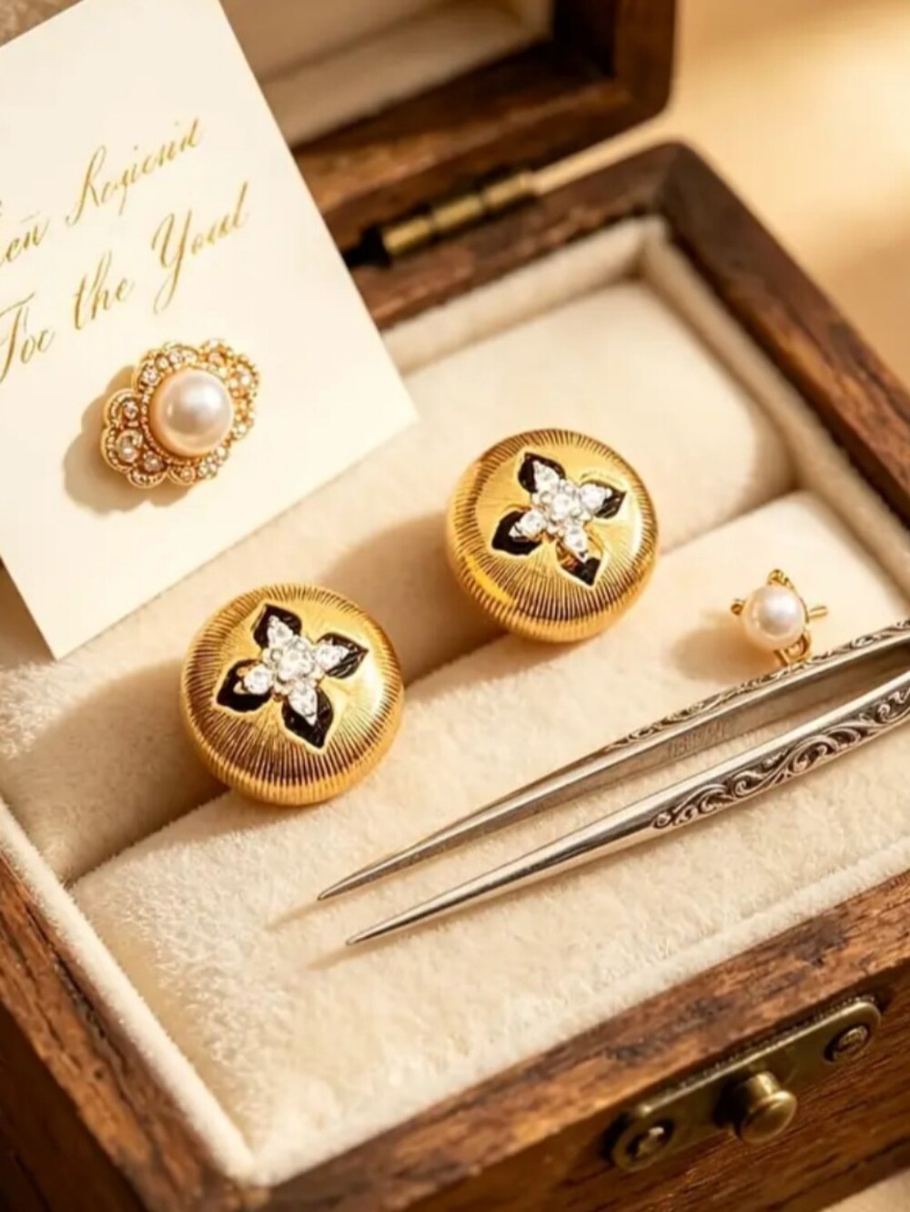 Gold Filled Sapphire Button Earrings